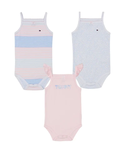 Tommy Hilfiger Baby Girls 3-Pack Pastel Patterns Tank Bodysuits