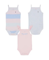 Tommy Hilfiger Baby Girls 3-Pack Pastel Patterns Tank Bodysuits
