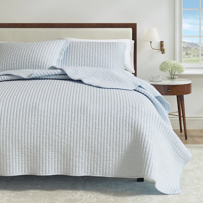Linery & Co. Detailed Channel Stitch Microfiber Quilt Set With Shams