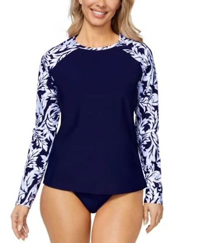 Island Escape Womens Pullover Rashguard Tummy Control Bottoms Exclusively At Macys