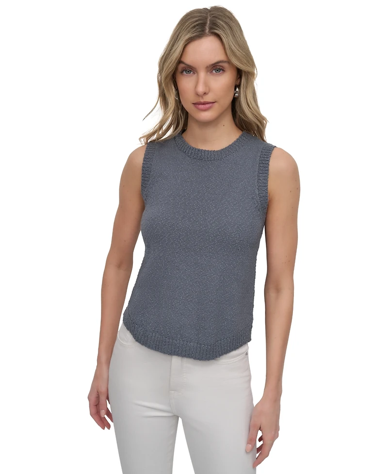 Dkny Jeans Women's Cotton Boucle Sleeveless Sweater