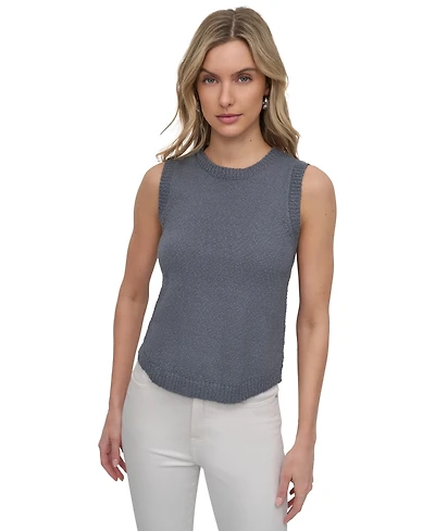 Dkny Jeans Women's Cotton Boucle Sleeveless Sweater