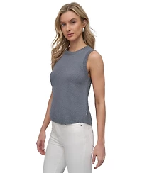 Dkny Jeans Women's Cotton Boucle Sleeveless Sweater