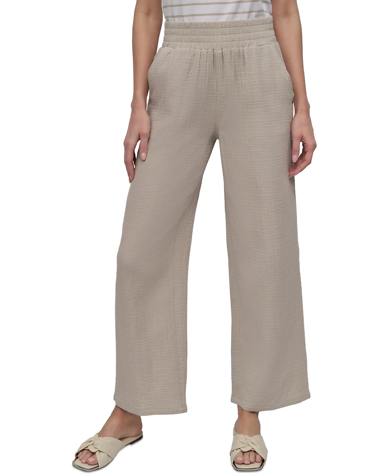 Dkny Jeans Women's High-Rise Gauze Straight-Leg Pants - Pbl