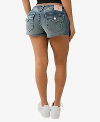 True Religion Women's Joey Big T Wing Cut Off Shorts