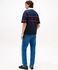 Tommy Hilfiger Men's Americana Colorblock Short Sleeve Rugby Polo Shirt