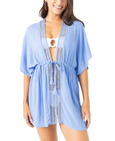 Roxy Juniors' Sun Kissed Lace Trim Kimono