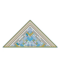 Jessie Zhao New York Double Sided Wool Silk Triangle Scarf Of Shapes Reconstruction