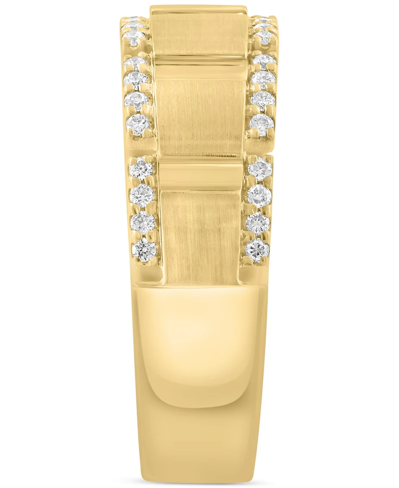 Effy Men's Diamond Brush Finish Band (1/3 ct. t.w.) in 14k Gold
