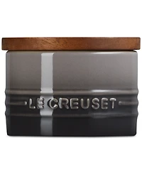 Le Creuset Stoneware Signature Salt Cellar with Wood Lid, 7-Oz.
