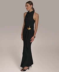 Donna Karan New York Women's Cowl-Neck Sleeveless Gown