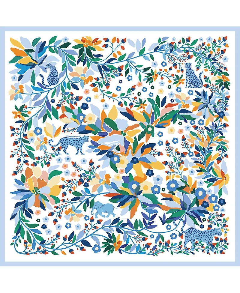 Jessie Zhao New York Double Sided Wool Silk Scarf Of Day Jungle Reverie