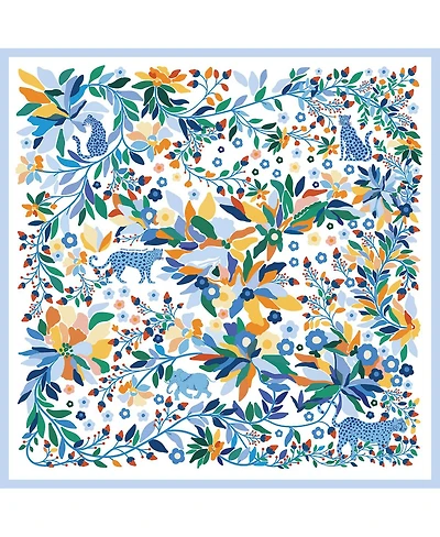 Jessie Zhao New York Double Sided Wool Silk Scarf Of Day Jungle Reverie