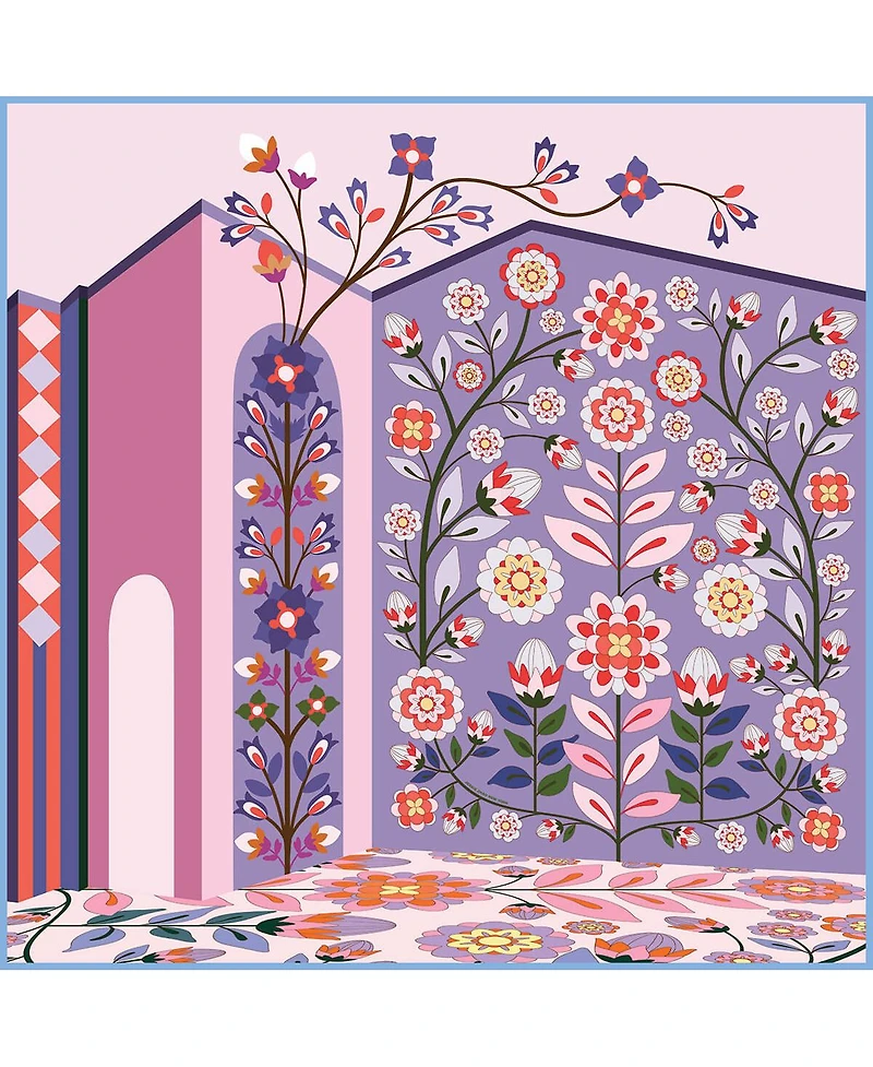 Jessie Zhao New York Double Sided Wool Silk Scarf Of Flower Imagination