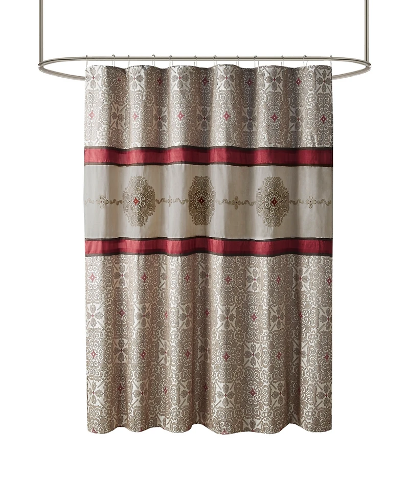 Madison Park Donovan Embroidered Shower Curtain, 72" x 72"