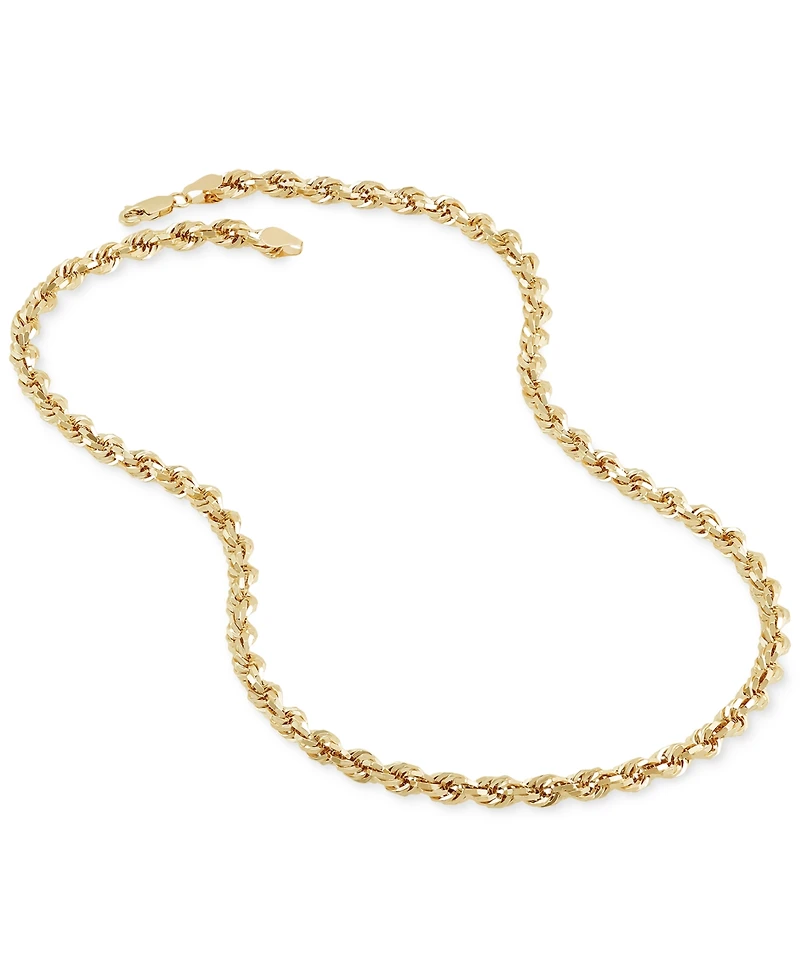 Lightweight Rope Chain Necklace (5.5mm) in 10k Yellow Gold, 22"