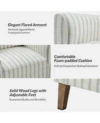 Upholstered Warren Armchair with Solid Wood Legs