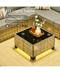 Xizzi Outdoor Patio Furniture Set,6 Pieces Rattan Sectional Set,Outside Coversation Set with Extra Deep Sofa Couch and Solar C