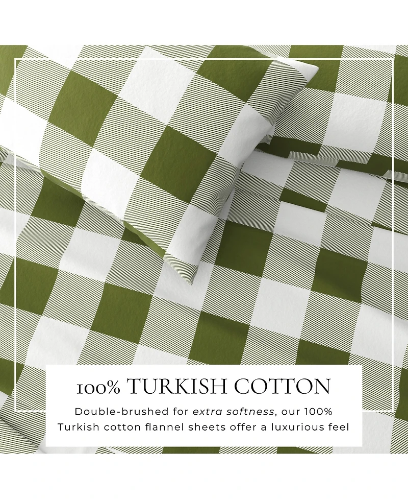 Linery & Co. 100% Turkish Cotton Flannel Printed Sheet Set