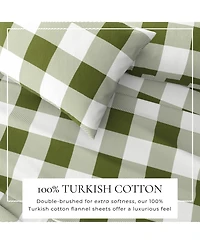 Linery & Co. 100% Turkish Cotton Flannel Printed Sheet Set