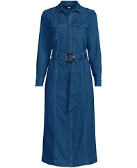 Lands' End Women's Soft Denim Midi Shirt Dress