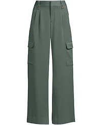 Lands' End Women's Soft Polish Cargo High Rise Wide Leg Pants