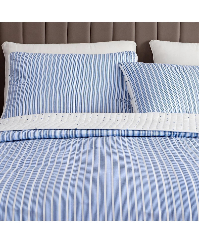 Linery & Co. Tiny Stripes Microfiber Quilt Set With Shams