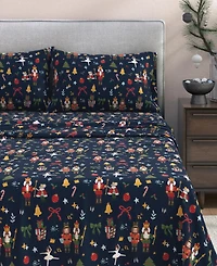 Linery & Co. Ultra-Soft Turkish Cotton Flannel Christmas Print Sheet Set