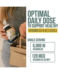 Organic Plant-D3 + K2 5000 Iu Capsules Supplement