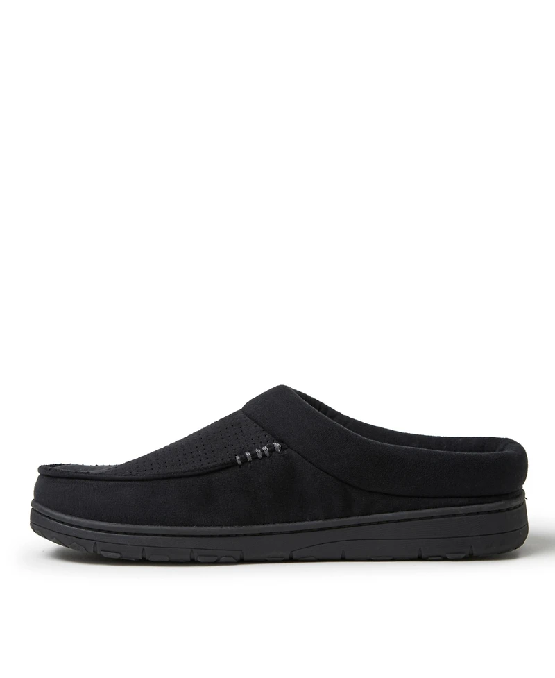 Dearfoams Men's Brendan Perforated Moccasin Toe Clog House Shoe Slipper