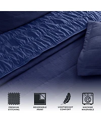 Linery & Co. Textured Spandex Solid Quilt Set With Shams