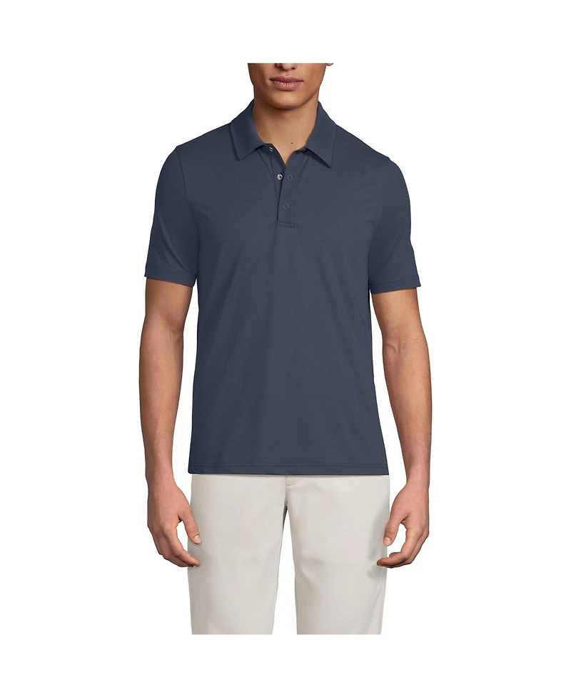 Lands' End Men's Short Sleeve Performance Snap Polo