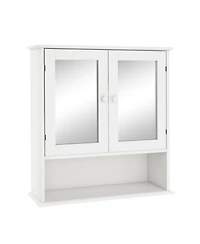 Bathroom Wall Cabinet with Doule Mirror Doors and Shelvs