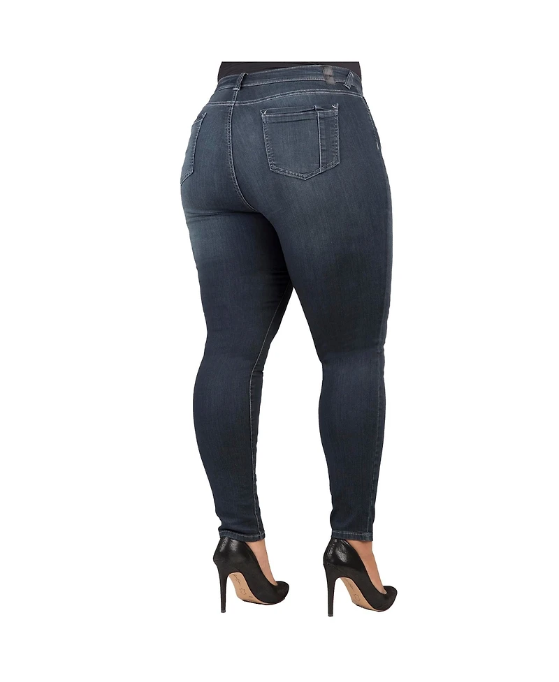 Poetic Justice Plus Curvy-Fit Basic 5 Pockets Skinny Jeans Dark 29
