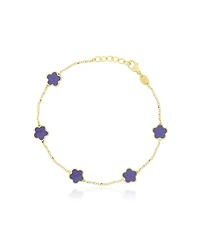 The Lovery Amethyst Flower Bracelet 14K Gold