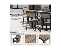 Piece Aluminum Outdoor Patio Dining Set with Rectangle Table