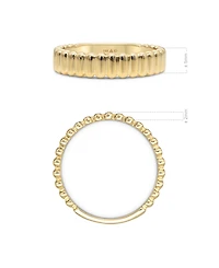 Devata Ribbed Band Ring in 14K Gold, Size 5, approx. 2.5 grams