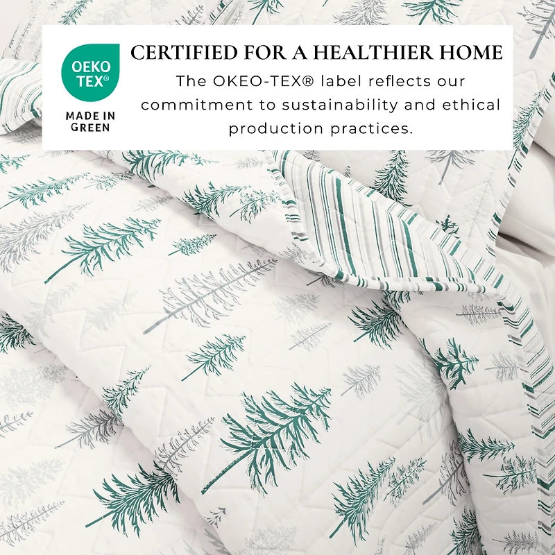 Rustic Woodland Reversible Microfiber Quilt Set with Shams