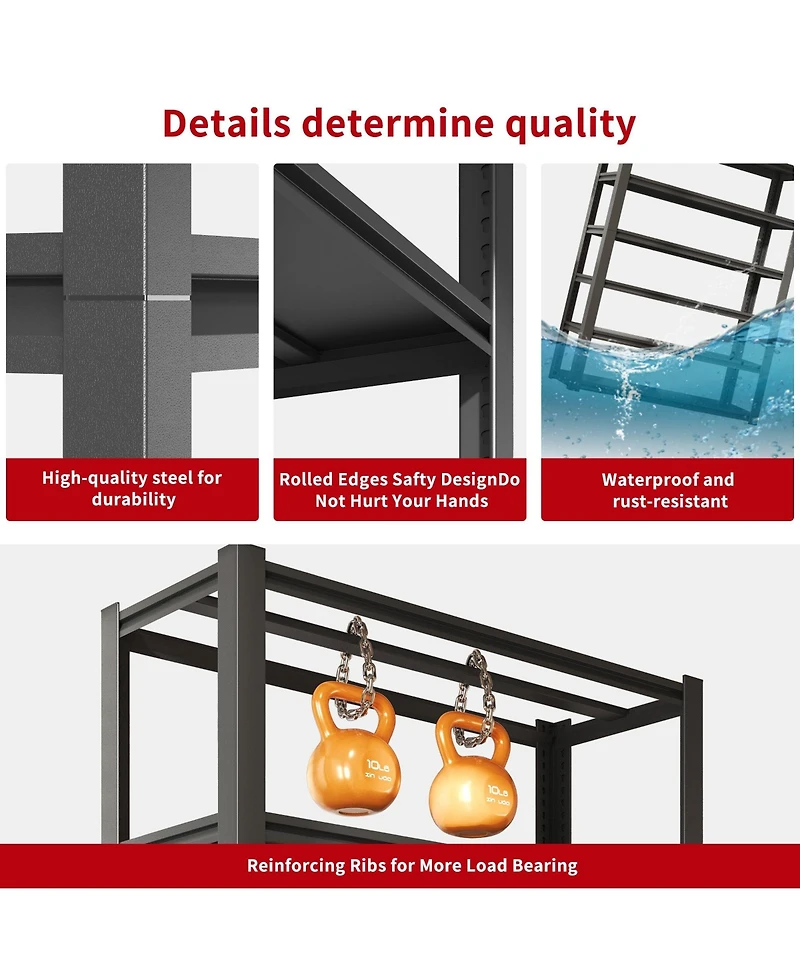 82"H 6 Tier Metal Shelves for Storage Garage Shelving 2400LBS Heavy Duty Storage Shelves Adjustable Garage Shelf Industrial Shelving Unit Storage Util