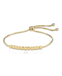 Devata Round Link Box Chain Slider Bolo Bracelet in 14K Gold, Fits 6.0 in to 8.0 in wrist, approx.4.5 grams