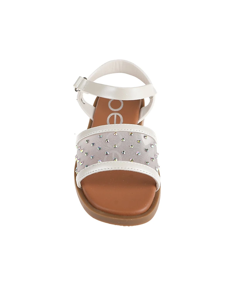 Bebe Little Girls Sparkly Fashion with Rhinestone Sandals