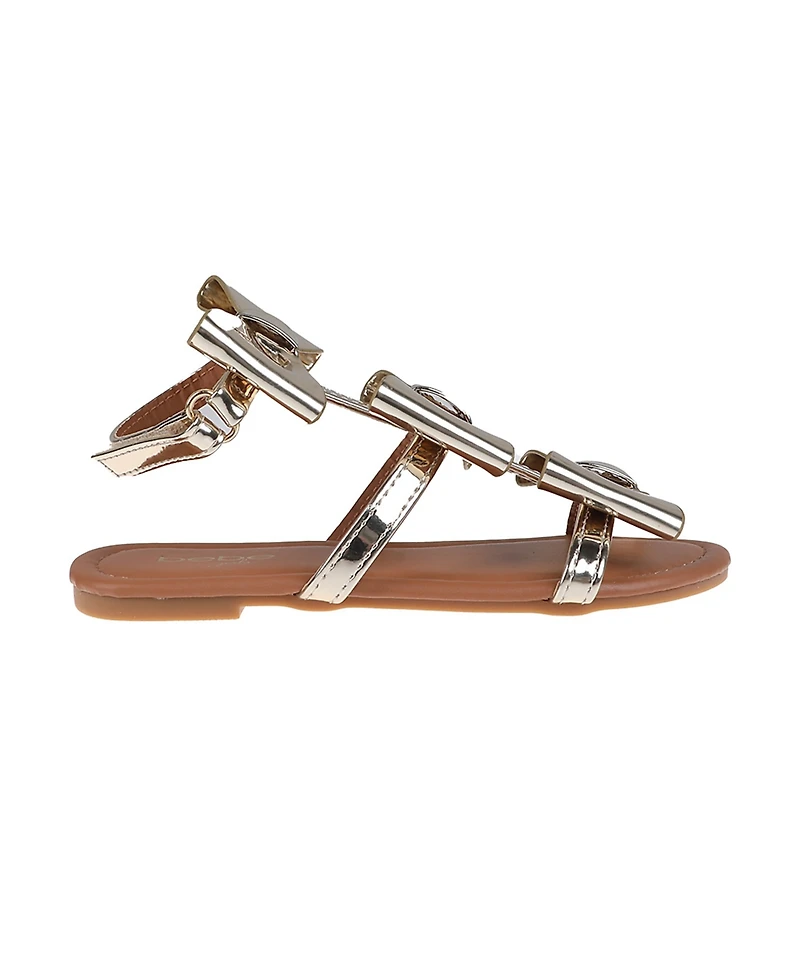 Bebe Little Girls Comfortable and Stylish Flat with Oversized Bows Sandals