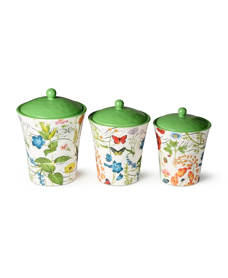 Certified International Greenhouse 3-Piece Canister Set