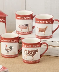 Certified International Vintage Farm Mugs, Set of 4