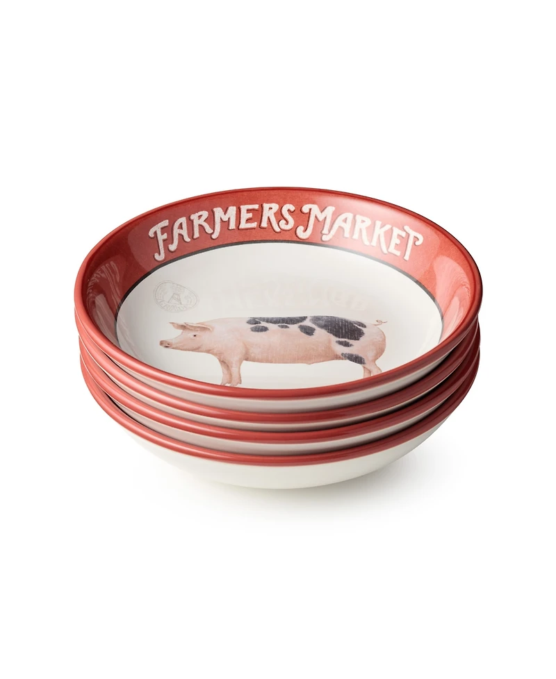 Certified International Vintage Farm Soup Bowls, Set of 4, Service for 4