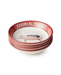 Certified International Vintage Farm Soup Bowls, Set of 4, Service for 4