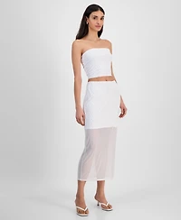 Bar Iii Women's Rhinestone Mesh Tube Skirt, Exclusively at Macy's