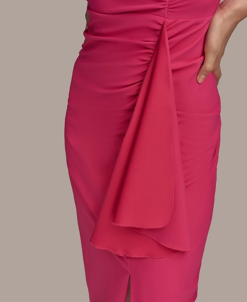 Donna Karan New York Women's Ruched Draped Sleeveless Sheath Dress