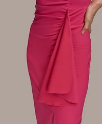 Donna Karan New York Women's Ruched Draped Sleeveless Sheath Dress