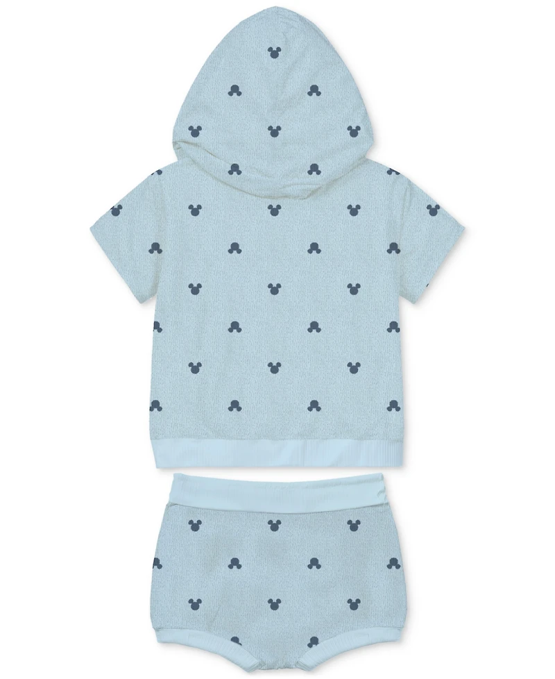Disney Baby Boys Mickey Mouse Terry Hoodie & Shorts, 2 Piece Set